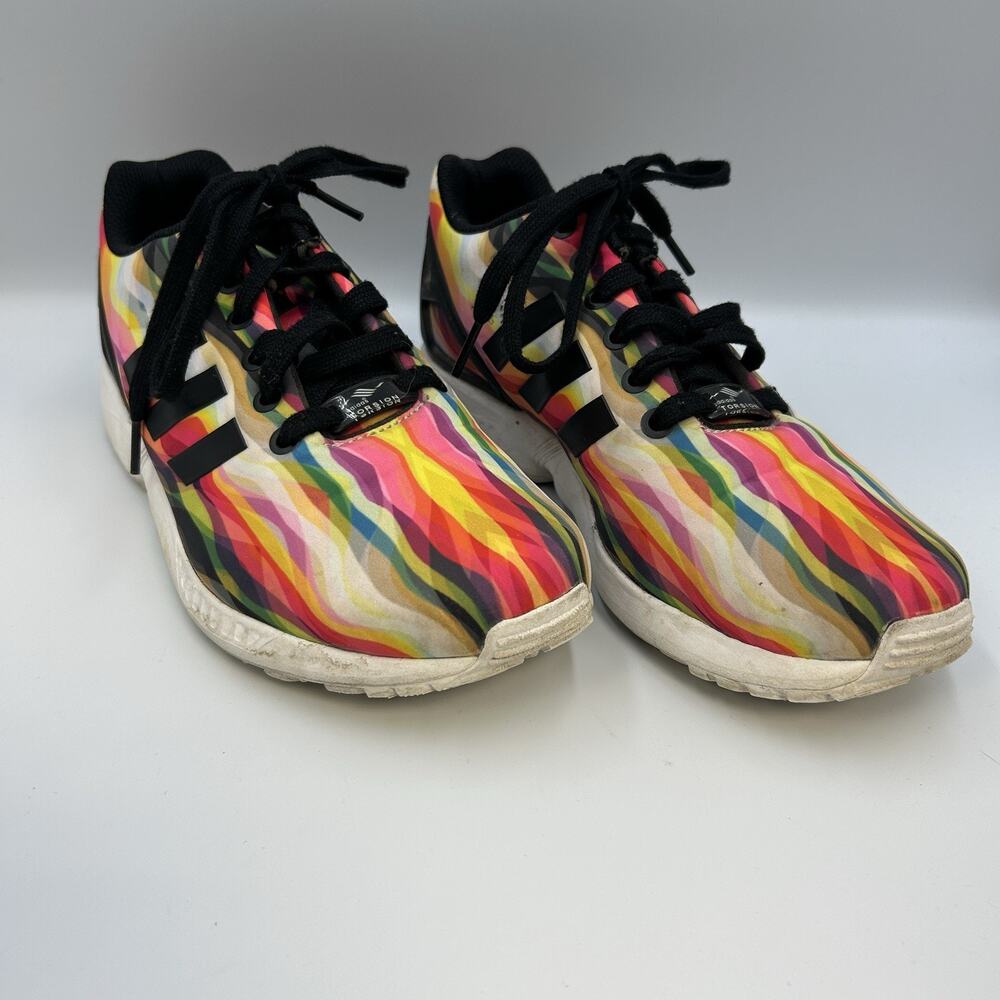 Adidas Torsion ZX Flux Womens 8.5 Running Shoes Multicolor Striped Prism AF4275